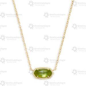 Elisa Gold Pendant Necklace in Peridot Illusion